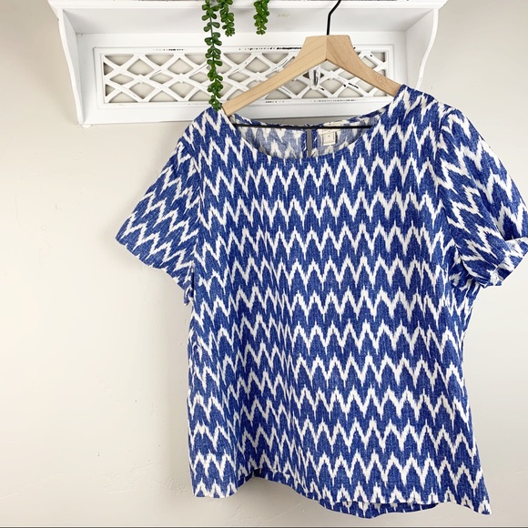 J. Crew Tops - J. Crew Factory Ikat Linen Blend Blouse Size XL